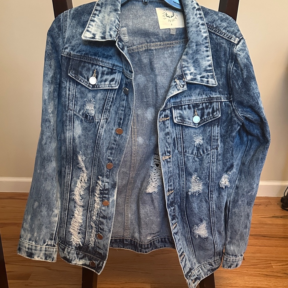 Fantastic Fawn Blue Distressed Jean Jacket